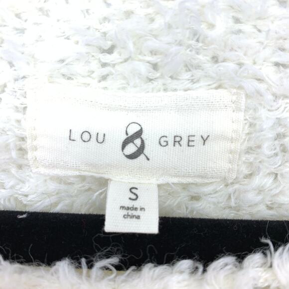 LOU & GREY Sweater Women's Size S Crewneck Pullover Fuzzy Long Sleeve Cream - Picture 5 of 6